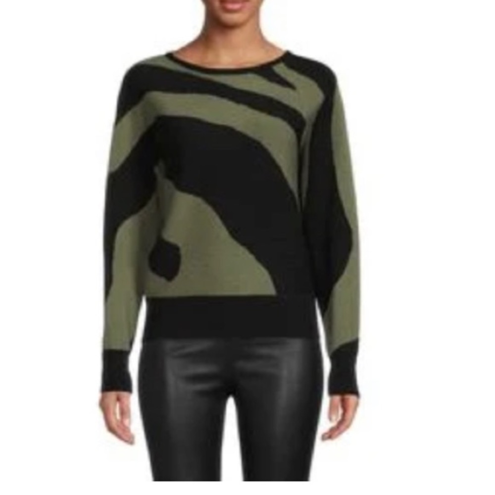 Zebra print crew neck sweatshirt